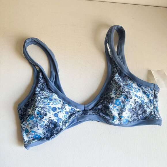 Aerie Blue Floral Swim Top XXL - Picture 2 of 6